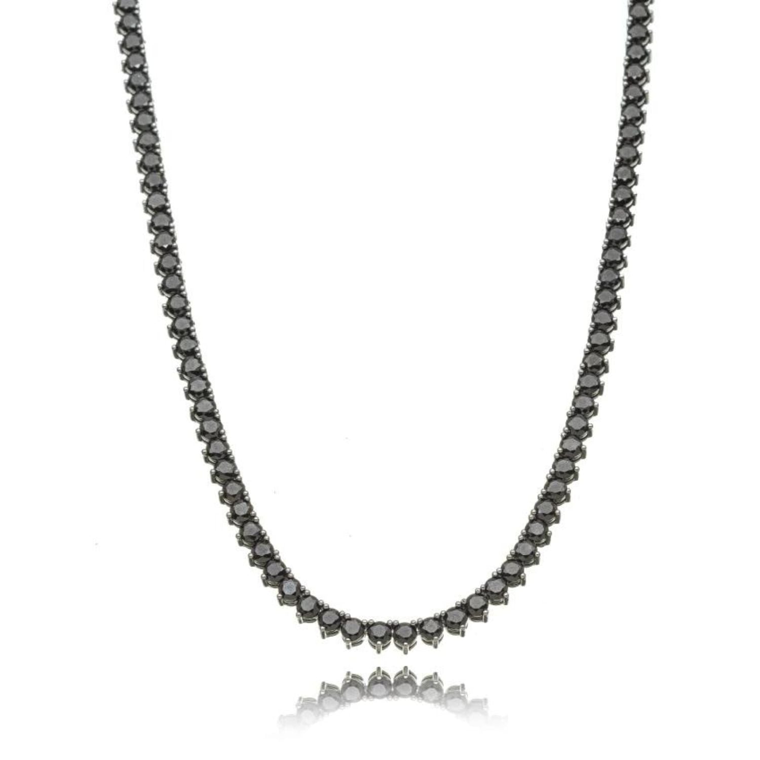 Black Tennis Chain - byvickyjewelry