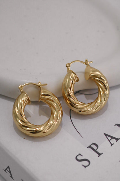 Twisted Hoop Earrings - byvickyjewelry