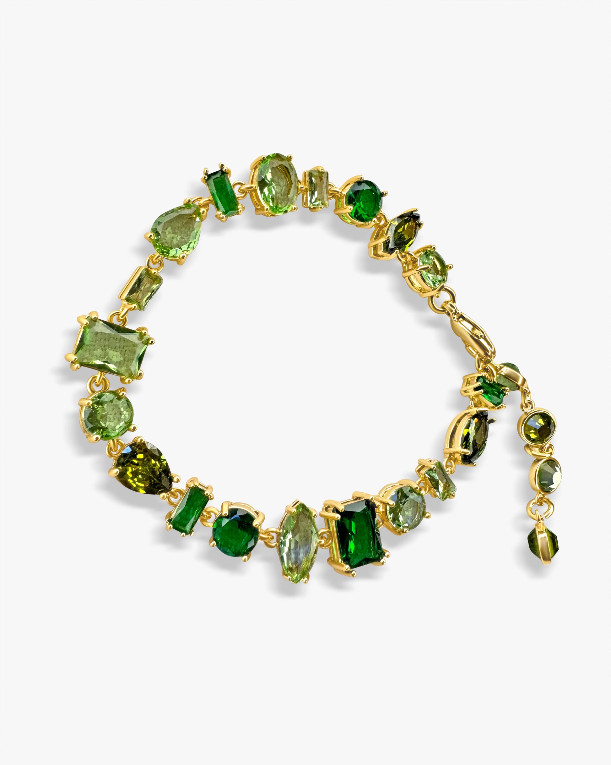 Green Crystal Stones Bracelet - byvickyjewelry