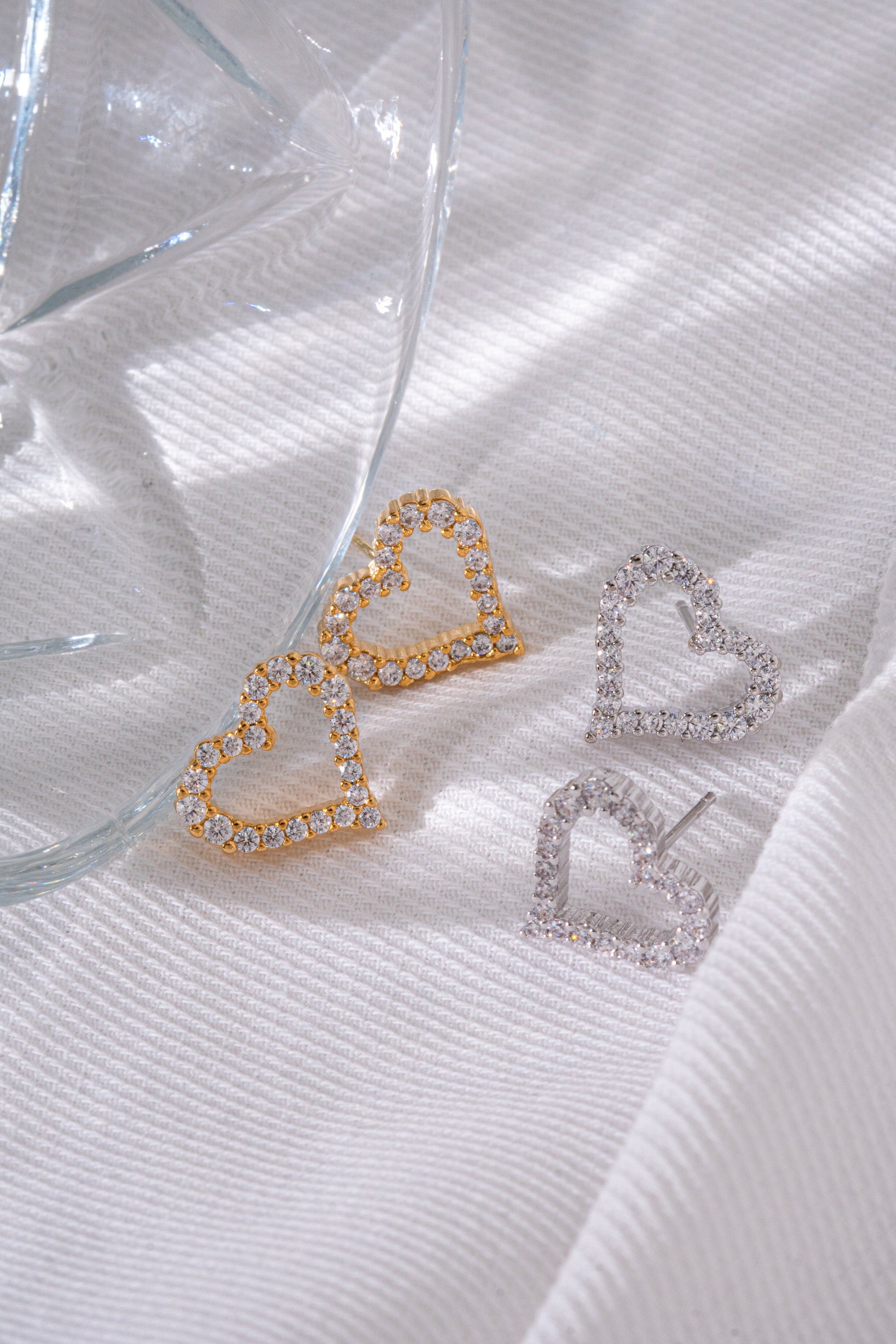 Tiny Heart Studs - byvickyjewelry