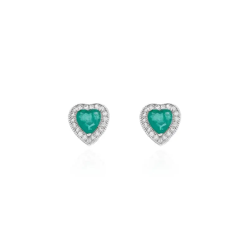 Beautiful Emerald Heart Necklace & Earrings Set