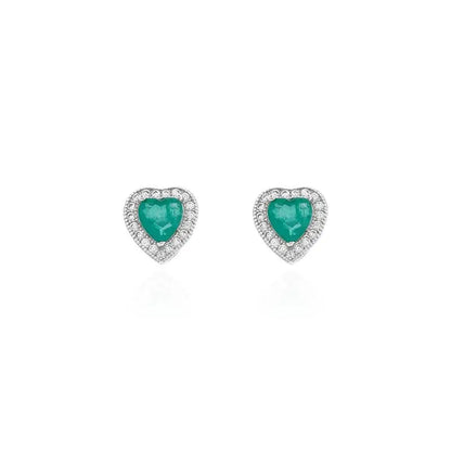 Beautiful Emerald Heart Necklace & Earrings Set